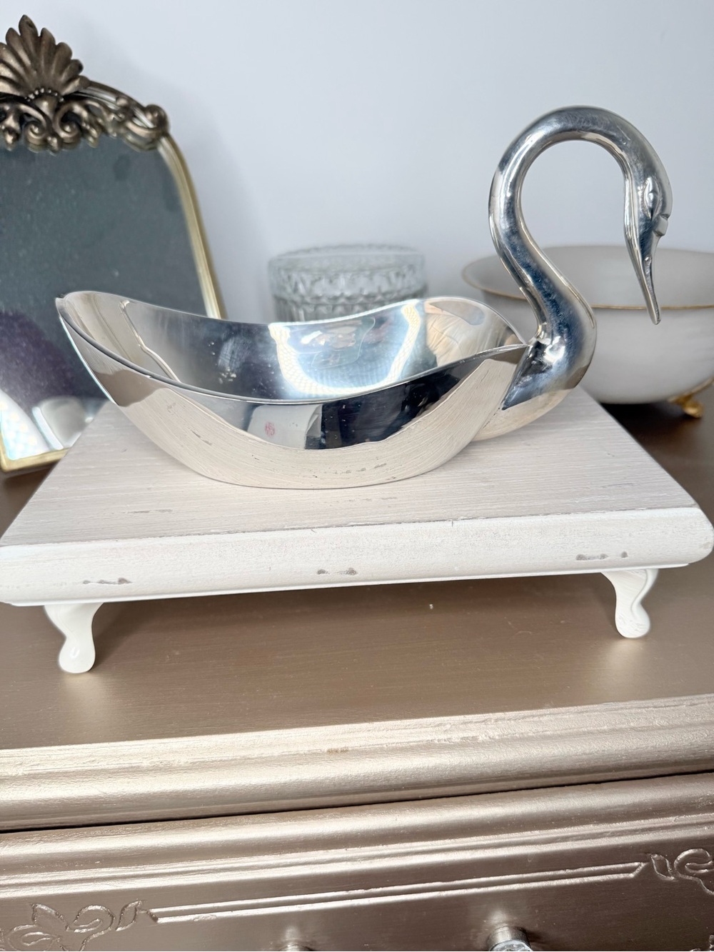 Vintage EPNS Silverplate Swan Dish- Made in India